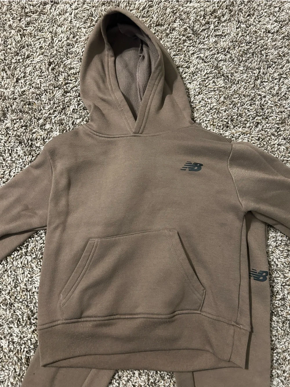 New Balance Brown Hoodie with Cream Graphic Tee
